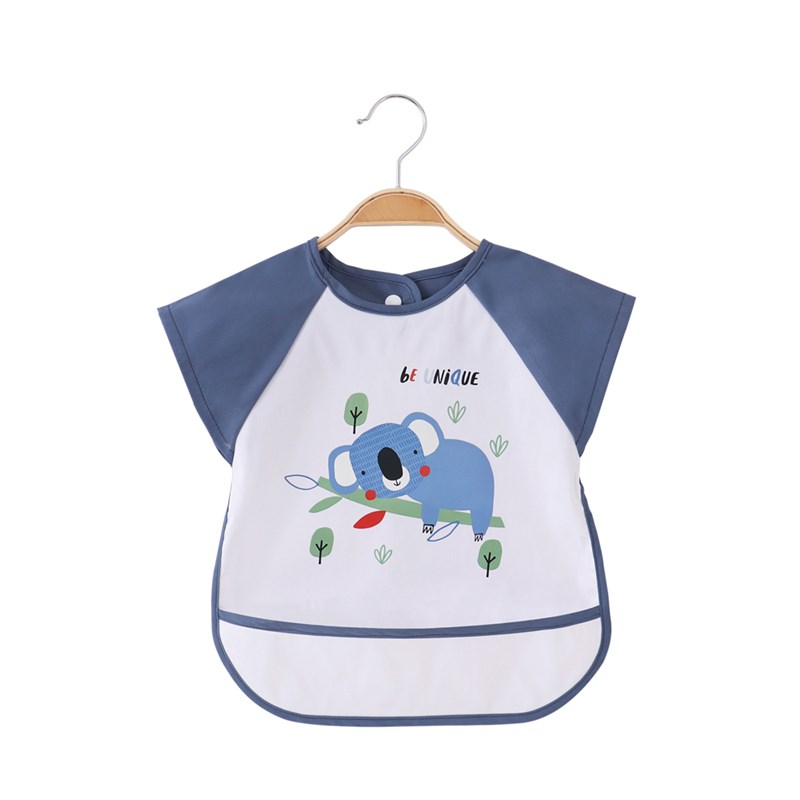 Bib baby food smock, baby boy's children's apron, baby's meal waterproof and anti-dirty baby rice pocket, girl's summer