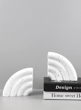 现简约树脂扇半圆书代档靠桌面摆形件客厅书书房电视1500柜家居装