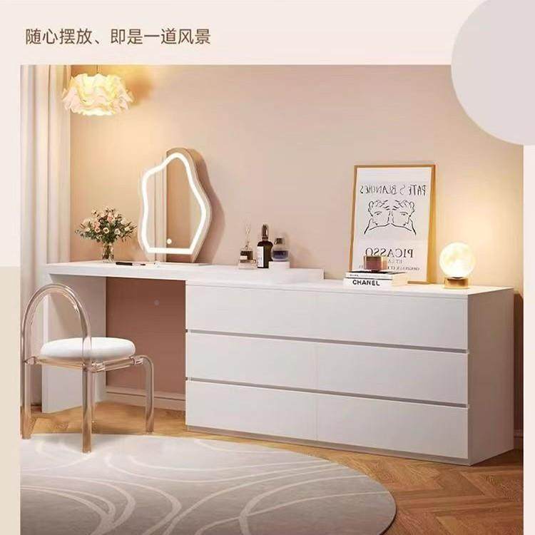 梳妆台斗柜一体卧室简WVW约柜现代化书桌化妆台化柜床尾可伸缩妆,淘宝优惠券,粉丝福利购,淘宝优惠卷
