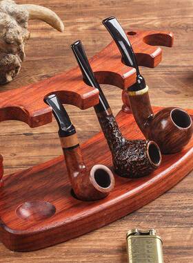 花木烟斗位架携座实木便男士烟斗烟具配件p042001创意扇形五烟斗
