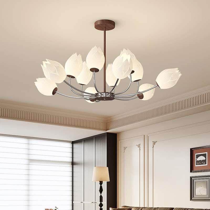 古风创意花吊灯客厅主灯法式复古室房间餐卧厅胡桃色84558护朵眼,淘宝优惠券,粉丝福利购,淘宝优惠卷