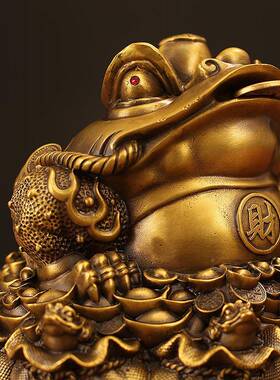 八九摆子来财金蟾三足方UOO蟾蜍送店铺开业礼家居收银台办公室件