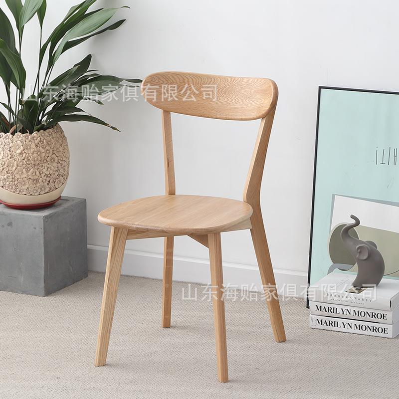 厂家sy1028-1供应北欧吧实椅木餐椅橡木交叉椅厅咖啡厅酒休闲创意 - 图2