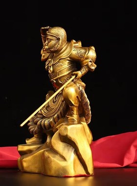 开运纯铜猴子摆件精品齐天大圣踏云孙悟空 斗R战胜佛神像家居创意