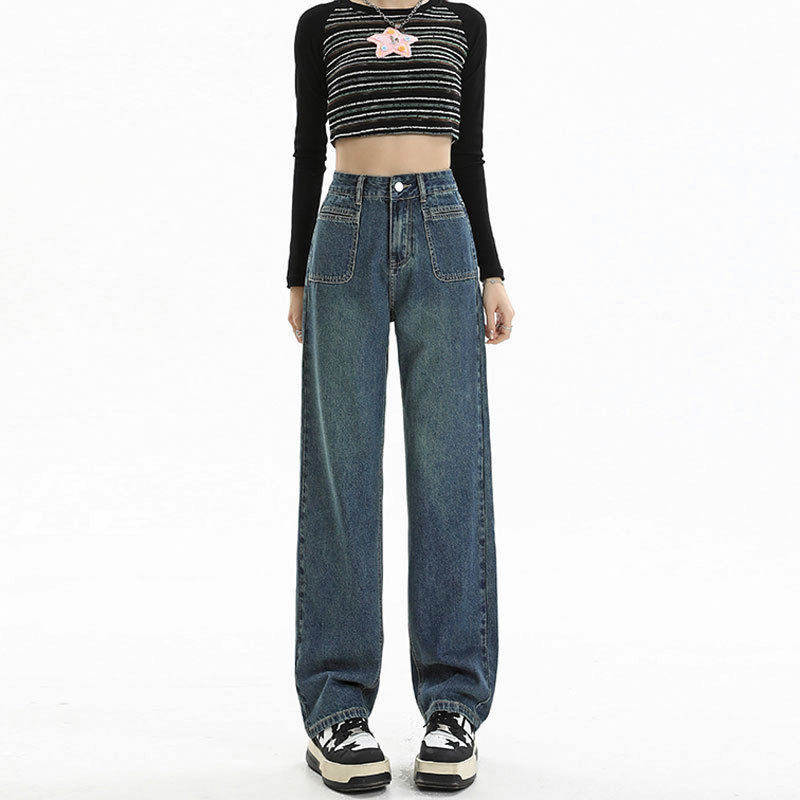 【牛仔系列】韩系时尚牛仔背小众显瘦半身裙高腰牛仔裤阔腿裤xc