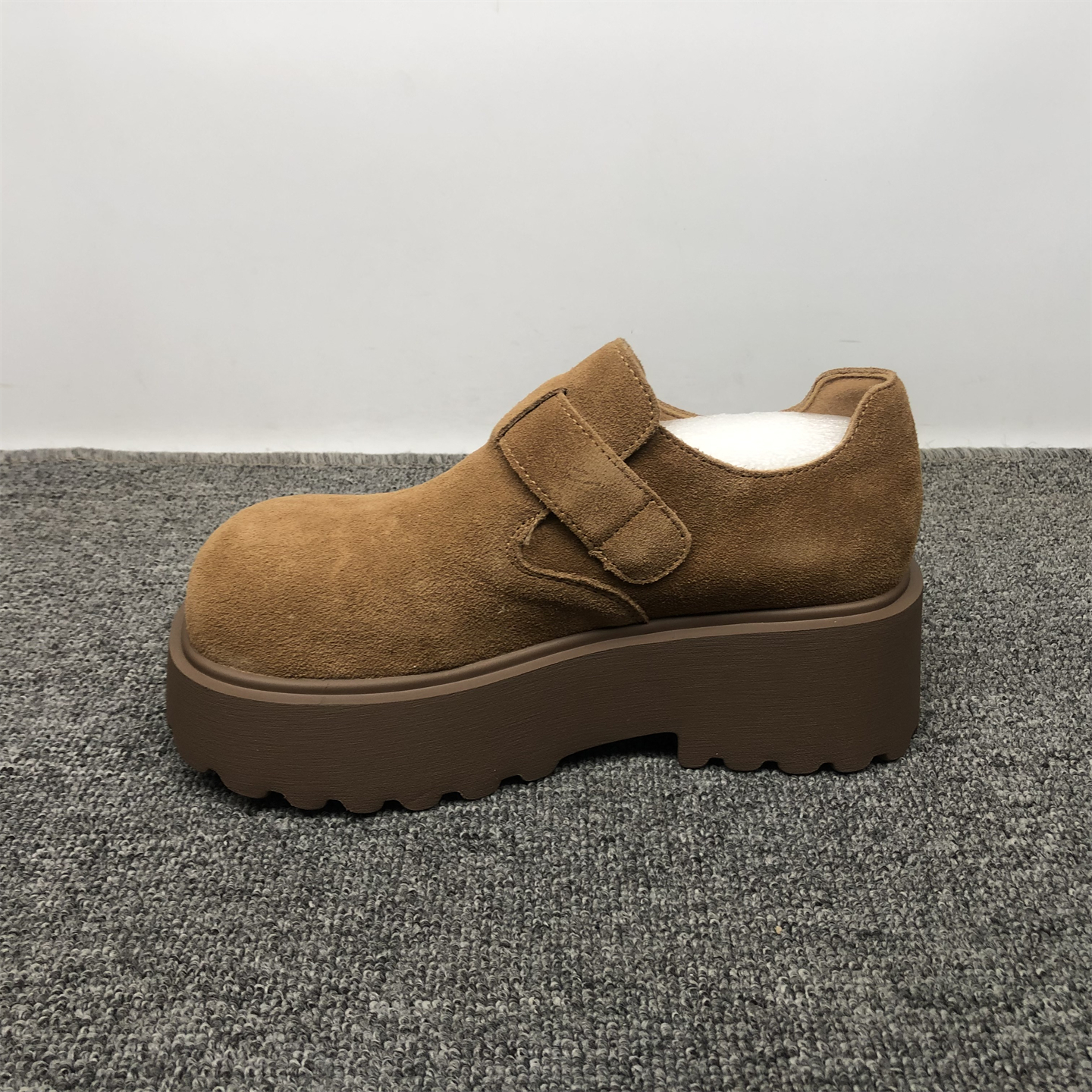 品牌撤柜全真皮牛反绒厚底勃肯鞋女2025秋季新款小个子增高单女鞋 - 图2