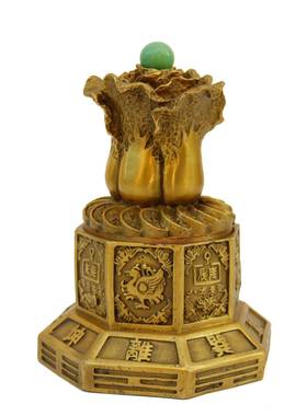 黄铜八卦底铜四器百财白菜座神件兽家居摆乔迁工艺无品牌/礼品