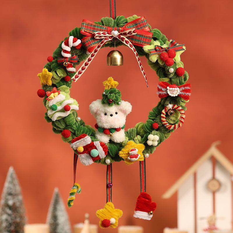 179圣诞节装饰扭景扭棒挂饰门环手编织diy材节料日礼物场布置工挂,淘宝优惠券,粉丝福利购,淘宝优惠卷