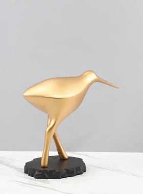 2244北欧意抽象术树脂小胖鸟动玄物艺装饰摆件关书房创电视柜家居