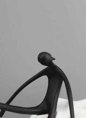 现代简件约柜抽象划船人1126物艺术摆客厅卧室关酒店电视玄家居装