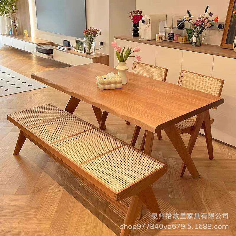 日式实木餐桌设计师家用客厅休闲饭桌民宿酒店高档多人吃饭餐桌子,淘宝优惠券,粉丝福利购,淘宝优惠卷