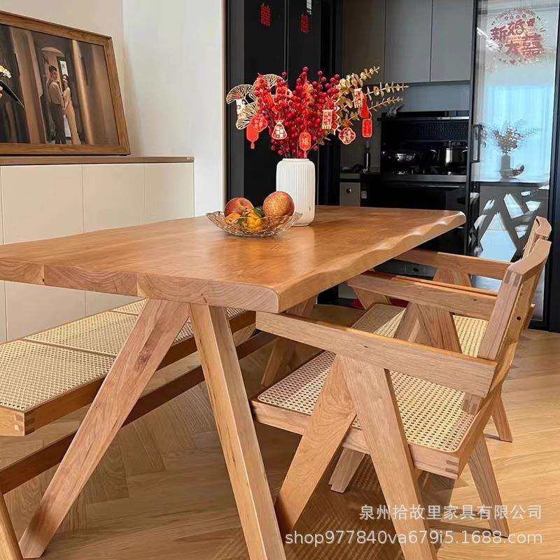 日式实木餐桌设计师家用客厅休闲饭桌民宿酒店高档多人吃饭餐桌子,淘宝优惠券,粉丝福利购,淘宝优惠卷