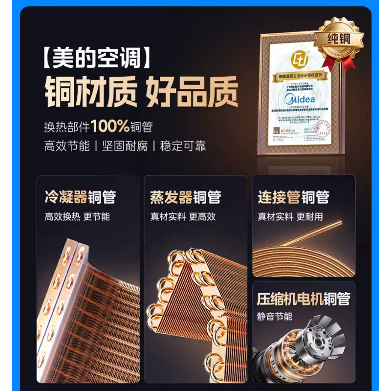 美的酷省电空调1.5匹1匹大风量一级能效变频冷暖壁挂机pro
