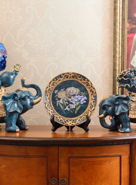 欧式招财大象摆j件装饰品电视柜创意软装办公室工艺摆设开业礼品