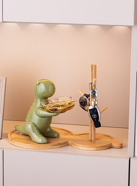 轻奢兔子摆件创意进门入户玄关y钥匙收纳现代简约酒柜装饰乔迁礼