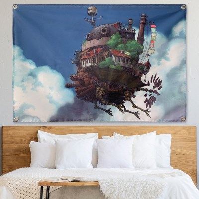 可定制哈尔的移动城堡动漫少女心宿舍寝室房间卧室背景墙装饰挂布,淘宝优惠券,粉丝福利购,淘宝优惠卷