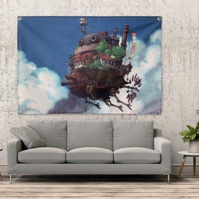 可定制哈尔的移动城堡动漫少女心宿舍寝室房间卧室背景墙装饰挂布,淘宝优惠券,粉丝福利购,淘宝优惠卷