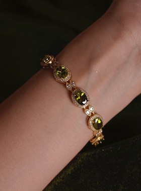 阿尔忒弥斯复古精致轻奢微镶法式高级M感锆石抽拉可调节手链