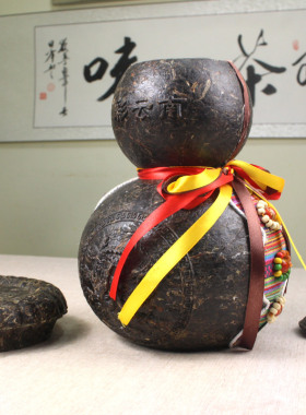商务礼品云南特色旅游纪念品v中式葫芦茶雕摆件客厅家居开业茶礼
