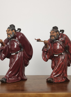 天师钟馗小摆件i卧室客厅门口玄关橱柜台办公室前台陶瓷装饰品石