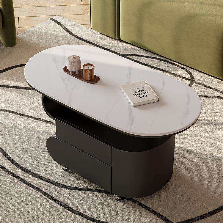 现代简约轻奢岩板茶几家用客厅感茶几可移动推车边几沙发Tω,淘宝优惠券,粉丝福利购,淘宝优惠卷