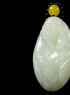 即将结束b一元拍卖/捡漏新疆和田玉籽料原石把件羊脂白玉手把件