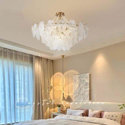 网红客厅灯主卧房5间灯现室法式轻具202546年新款简约代水晶吊灯 - 图0
