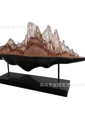 智之慧区蝶不锈钢BH-J243雕塑创意金假山摆件售属楼处酒店大堂公