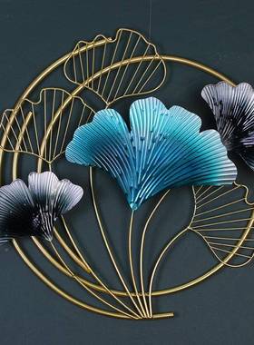 新式金属银杏叶银叶工艺墙壁饰挂创意客厅沙发卧中室玄关背杏景墙