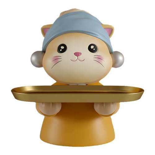 玄关钥匙收纳摆件家居饰品创意乔物新居礼SHDB2297艺术猫托盘装室 - 图3