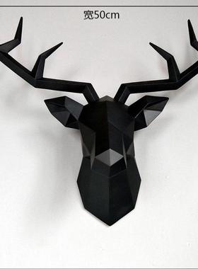 几何欧招财仿真物头鹿壁挂壁饰墙上玄头关挂式件酒吧墙面EIK动装