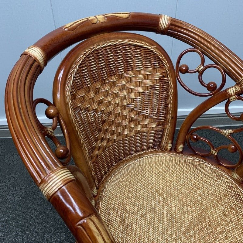 真藤转椅三件套休闲阳台单人客厅靠背滕编椅久坐不累藤椅茶桌组合,淘宝优惠券,粉丝福利购,淘宝优惠卷