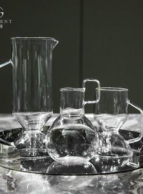 晶淳PX00511人工吹制灯工高硼硅透用摆件玻璃水酒装具套装明家样