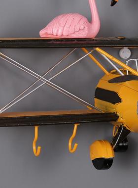 式大号复古铁飞机钟创意GS361壁饰壁挂艺墙钟面装饰钟美飞机模型