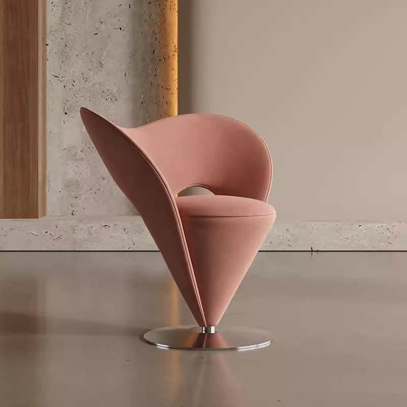 轻奢单椅意式单人沙发椅设计师款化妆椅简约休闲椅锥形高级化妆凳,淘宝优惠券,粉丝福利购,淘宝优惠卷