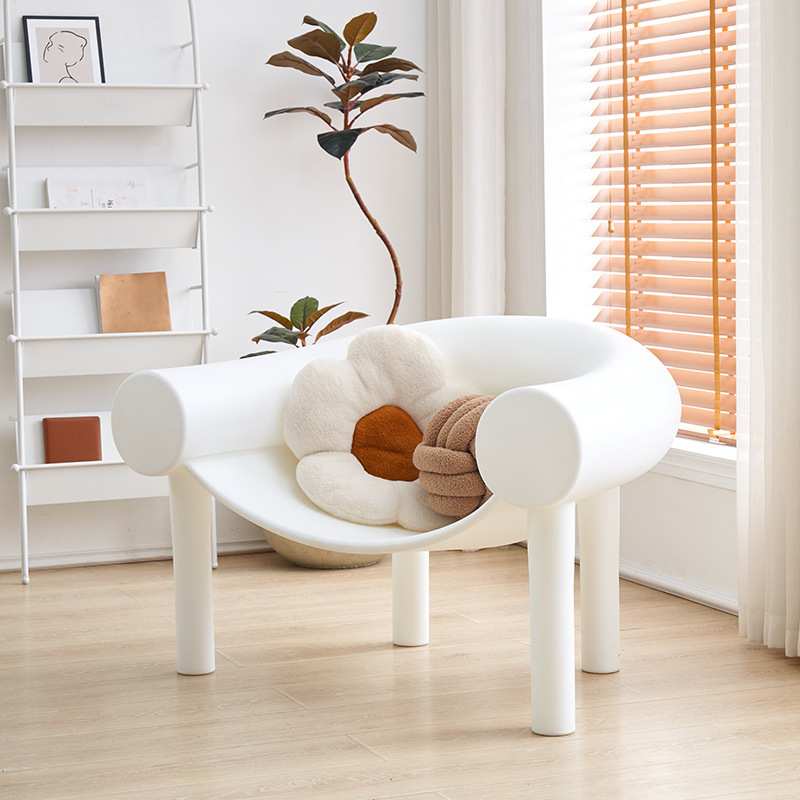 现代简约马蹄椅室内外圆管扶手沙发椅子办公室咖啡厅洽谈休闲座椅 - 图1