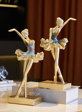 轻奢风芭蕾舞女孩艺术摆件玄关客厅电视柜酒N柜高级感家居软装饰