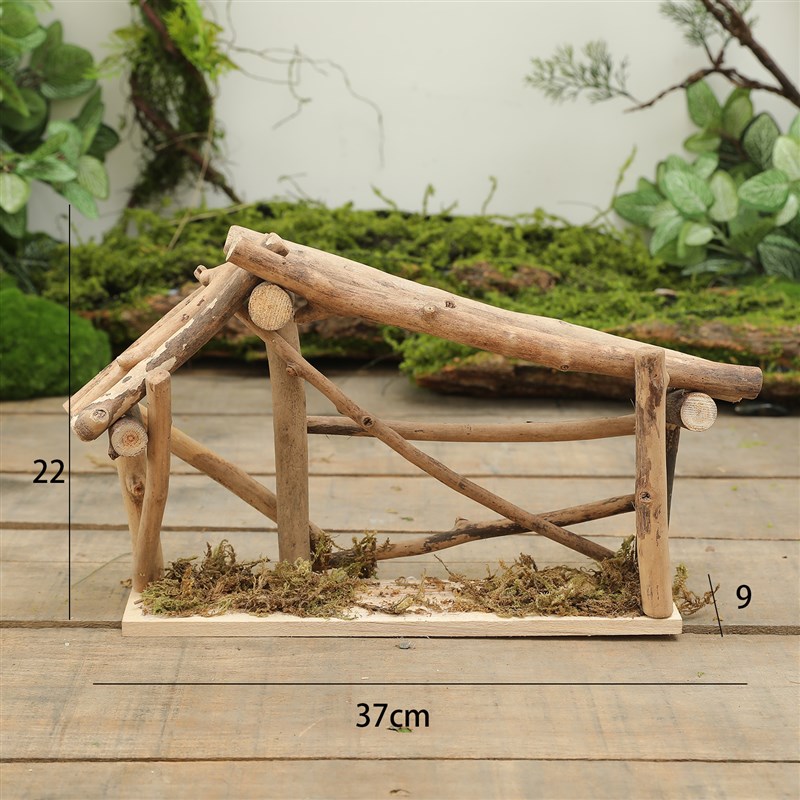 微景观农舍摆件幼儿园户外造景屋E子创意实木小房子庭院布景道具 - 图2