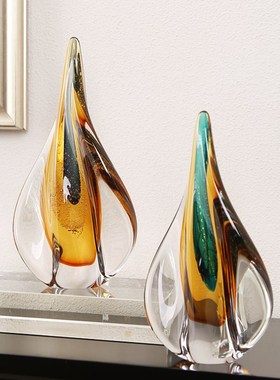 彩色水滴琉璃艺术摆件现代简约客厅酒店样板间博古架桌面装饰送礼