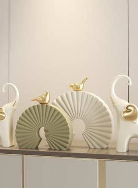 简约艺术大象摆件客厅柜子酒柜高级感家居饰品现代玄关隔断工艺品