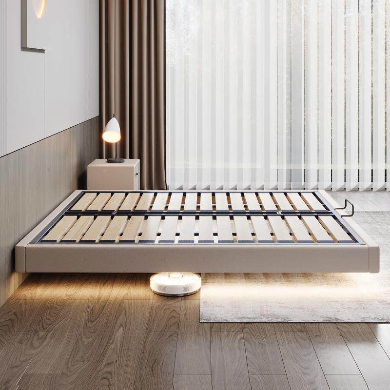 床B06钢木骨头悬浮床简现代约钢架床网红主卧排架床悬空床架实木 - 图2