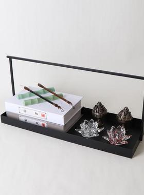 茶新中式铁艺托盘组合摆件售楼处样间茶几书房室桌面板房软MC-TY-