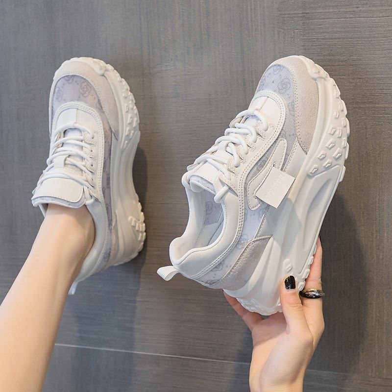 透气网面老爹鞋女2025新款夏季薄款百搭爆款超火内增高厚底小白鞋,淘宝优惠券,粉丝福利购,淘宝优惠卷