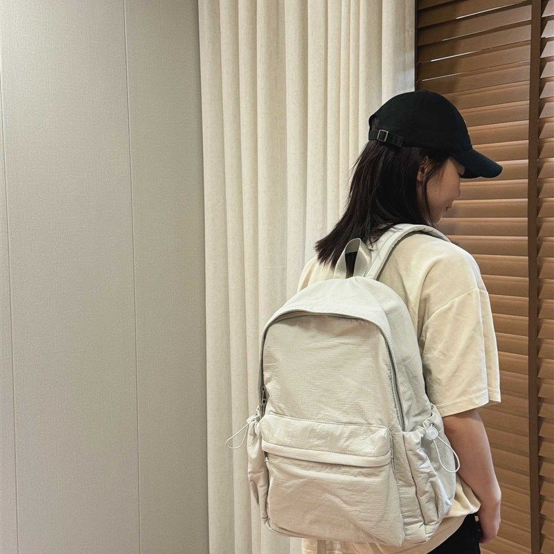 日系简约百搭双肩包女新款大容量书包大学生16寸电脑背包旅行包包,淘宝优惠券,粉丝福利购,淘宝优惠卷