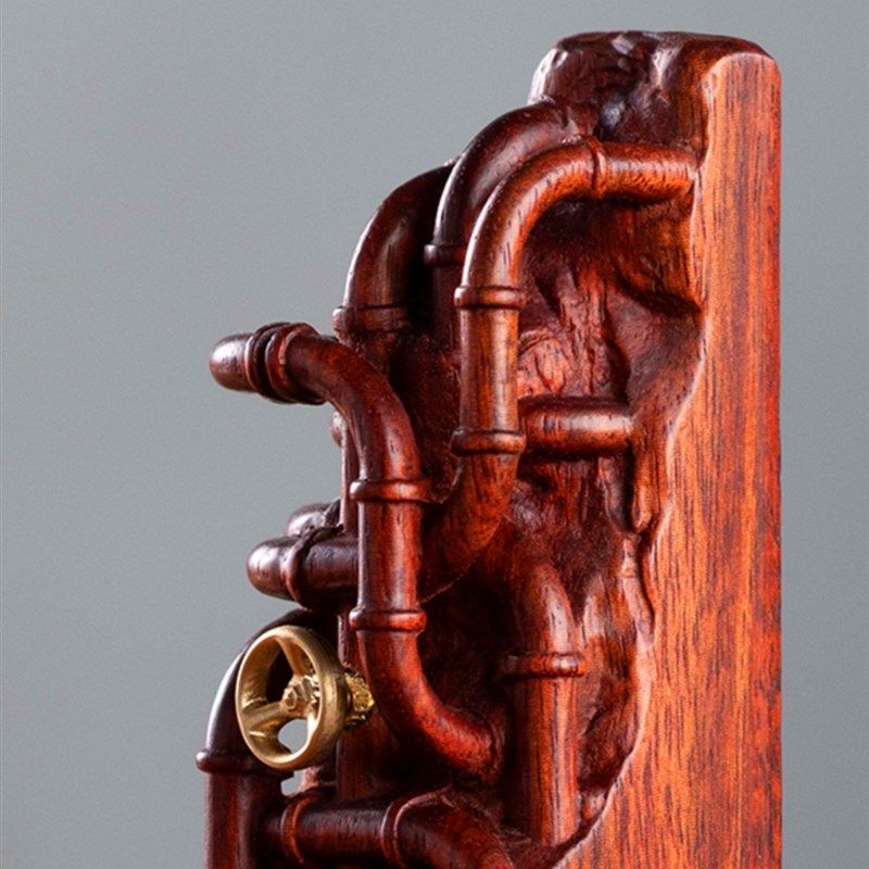 品德水到渠成木雕印章姓名定制办公室摆件新中式创意工艺品,淘宝优惠券,粉丝福利购,淘宝优惠卷