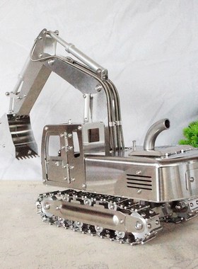 创意不锈钢切割挖掘机挖机模型关节可调节履带可转动礼物家居装饰