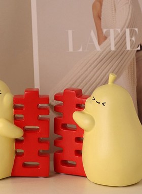 贝汉美喜字可爱抱抱梨摆s件家居装饰品客厅桌面男女生新婚七夕礼