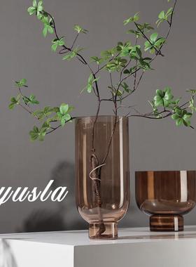 跨境爆款简约厅SVP茶几餐售厅客别墅楼部玻璃插干花瓶摆花器件装