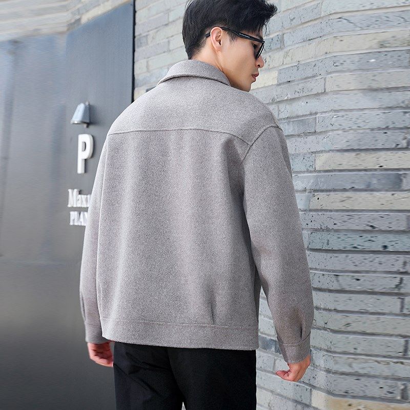 秋冬羊毛呢子外套男落肩宽松双面羊绒大衣短款反季翻领衬衫款夹克,淘宝优惠券,粉丝福利购,淘宝优惠卷