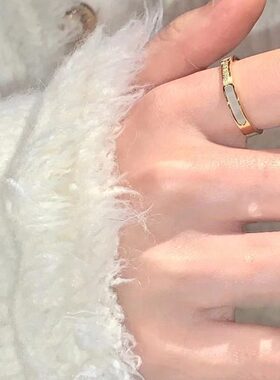 绝配组合！重磅新推极细碎钻和贝母戒指叠戴轻奢镶钻简约个性百搭